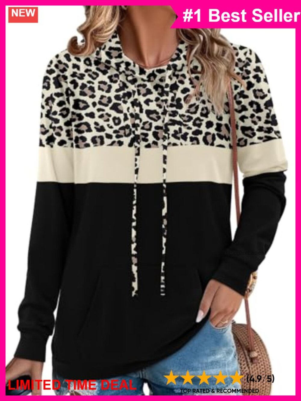 Long Sleeve Pullover Hoodie Sweatshirt with Kangaroo Pocket
